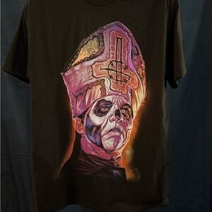 LG Men's Dark Graphic Tee with Bold Design-Ghost Papá Emeritus Tshirt-NWOT